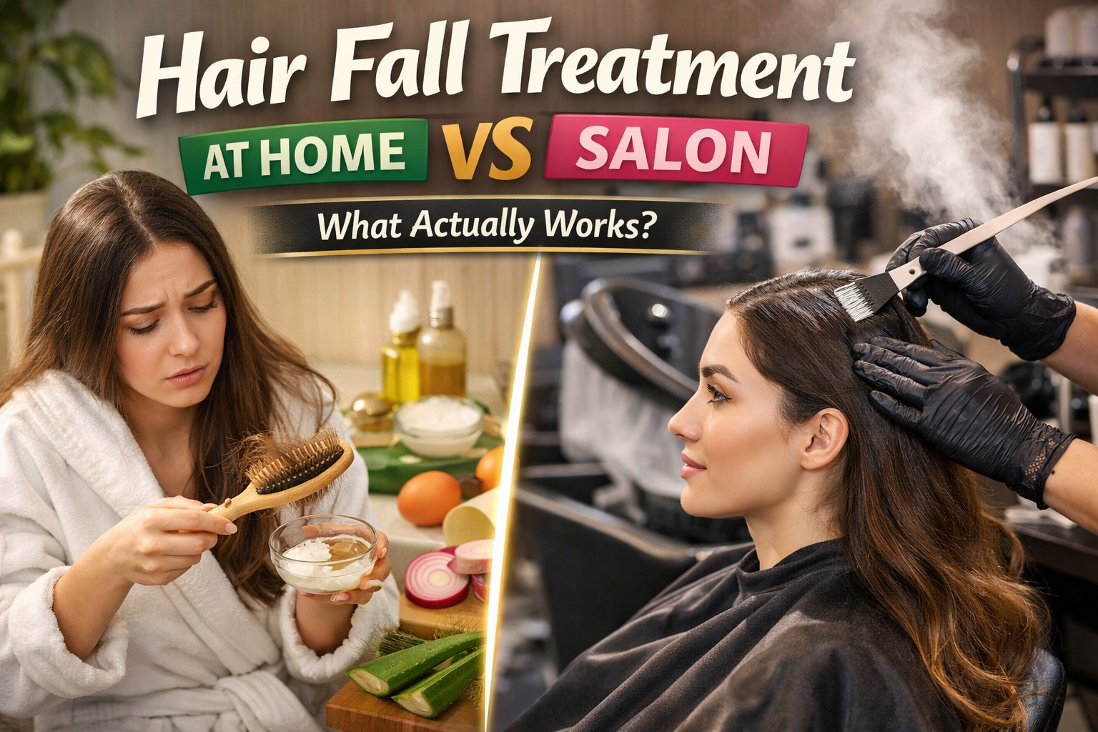 Hair fall treatment: home vs salon