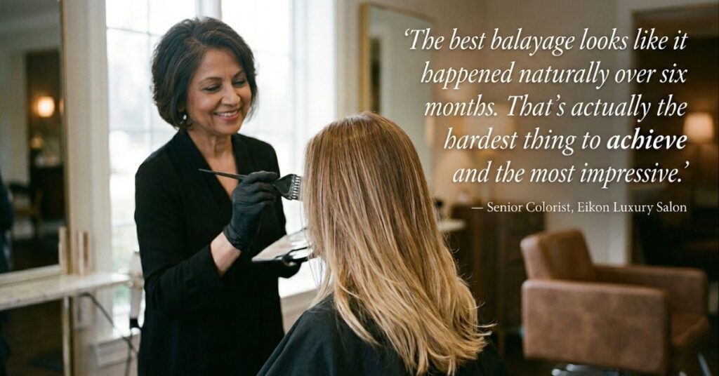 The best balayage looks like it happened naturally over six months. That's actually the hardest thing to achieve and the most impressive.